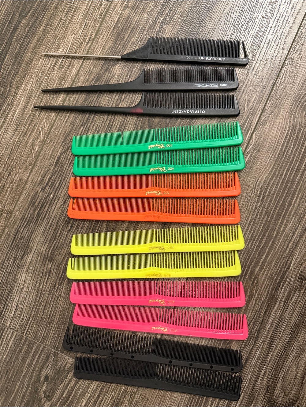 Assorted Neon Sectioning Combs for Women - Multi Color
